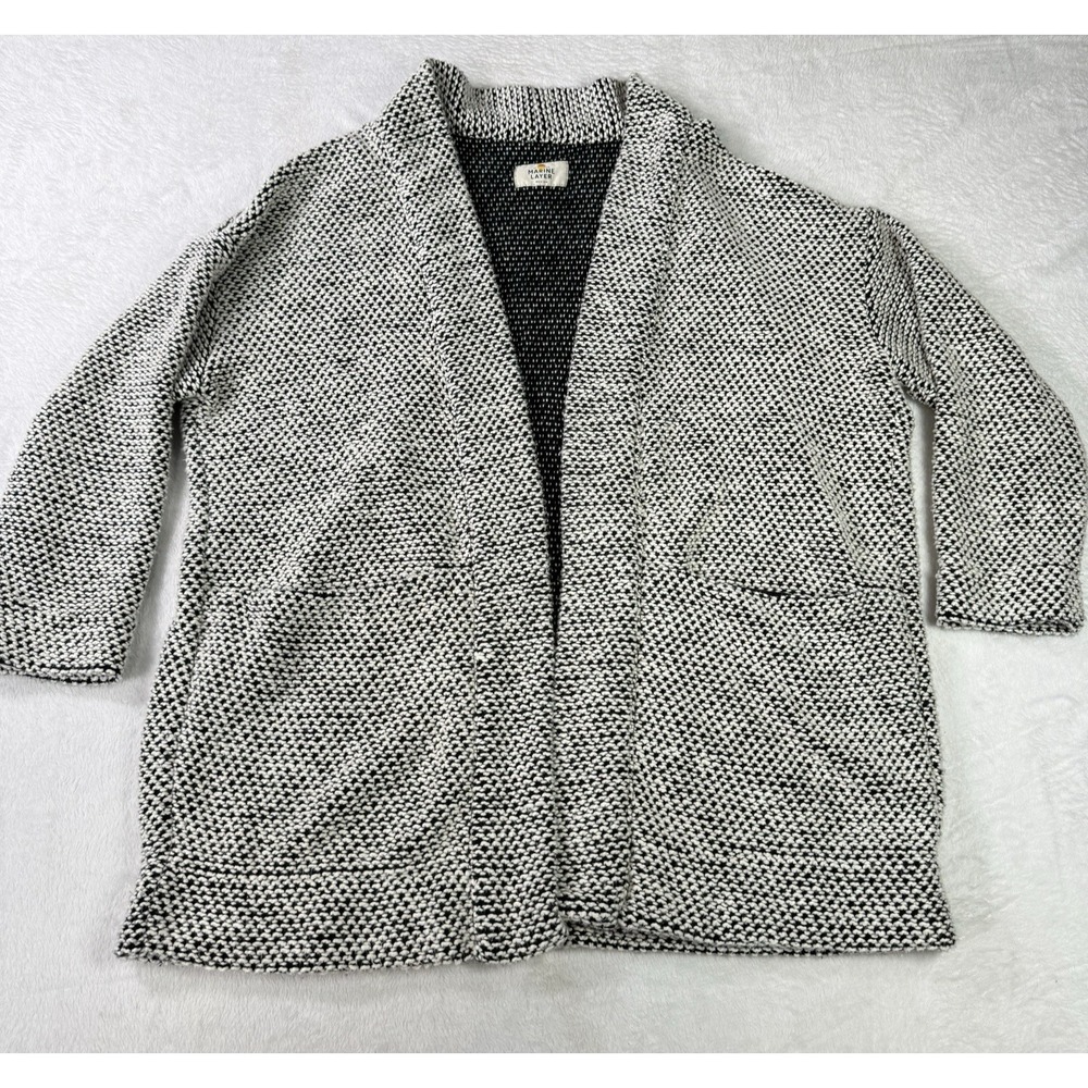 Marine Layer Open Front Cardigan Sweater Womens Medium Gray Knit Soft Cozy